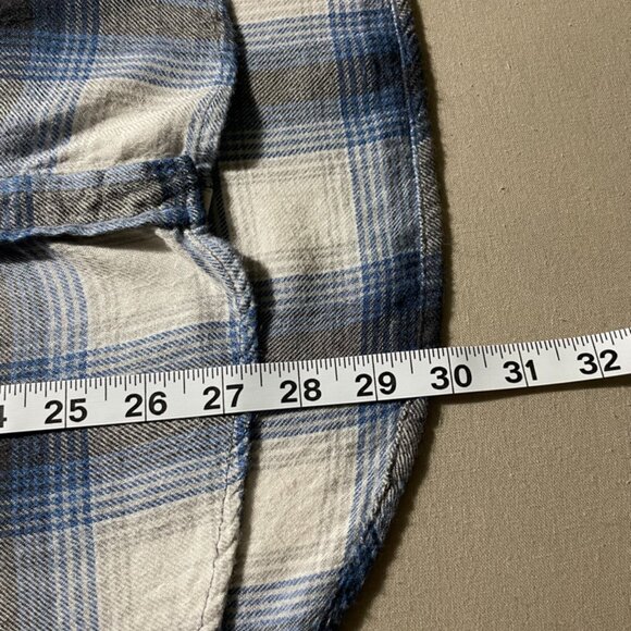 American Eagle Button-down Flannel Plaid - White/Blue S - Picture 9 of 9